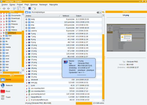 Dolphin - správce souborů
