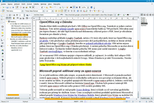 OpenOffice.org Writer při přípravě tohoto článku