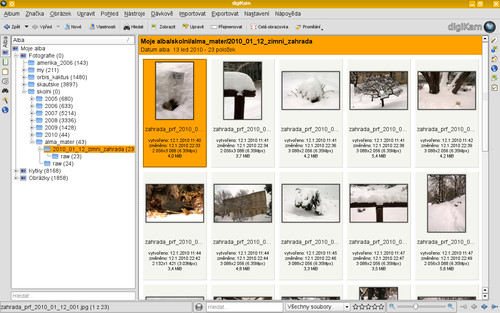 Správce kolekcí obrázků digiKam