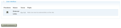 Zapnutí doplňkového modulu External Links