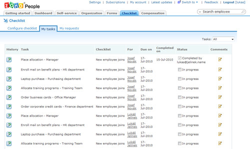 Zoho People – checklist