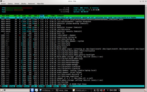 O vytížení stroje vám řekne htop