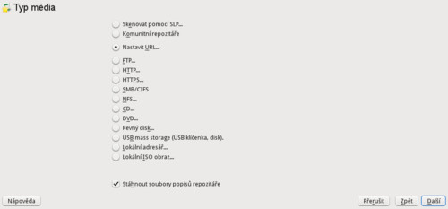 Repozitáře softwaru – Typ média – grafický režim