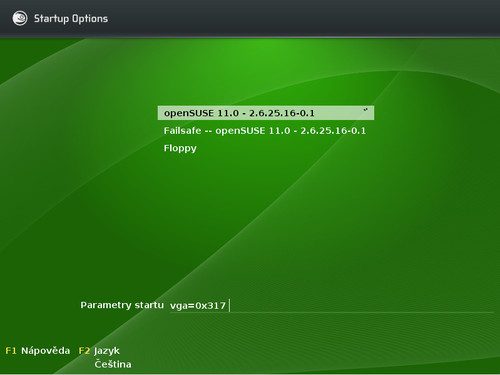GRUB distribuce OpenSuSE 11