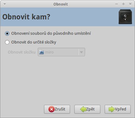 Kam zálohu obnovit?
