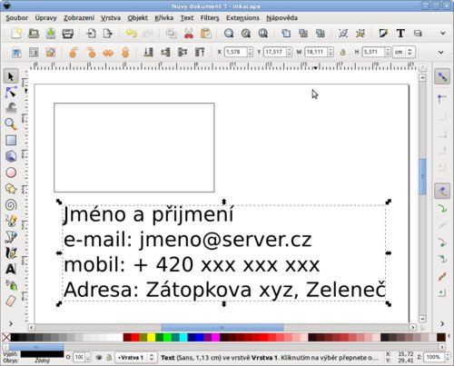 Připravený text