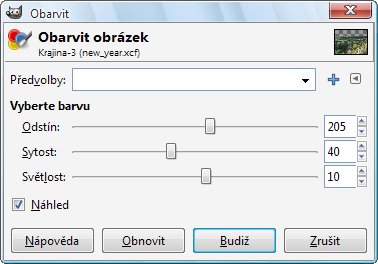 Jak změnit barvu krajiny prostřednictvím filtru Obarvit