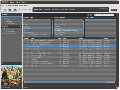 Nightingale – Songbird pro Linux