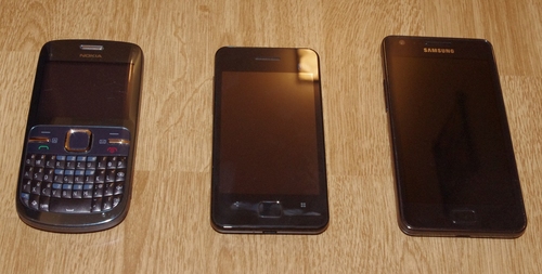 Nokia C3, Emgeton Meizu M9 a Samsung Galaxy S II