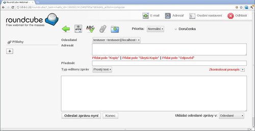 Psaní pošty v Roundcube