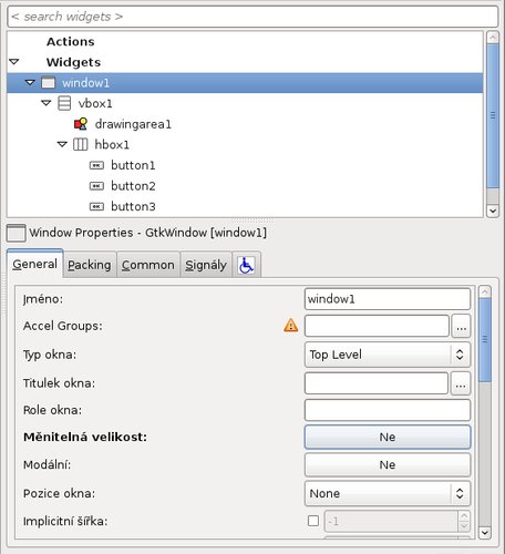 Kolonka Měnitelnost velikosti v dolní části pravého panelu