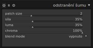 Hodnoty odstranění šumu