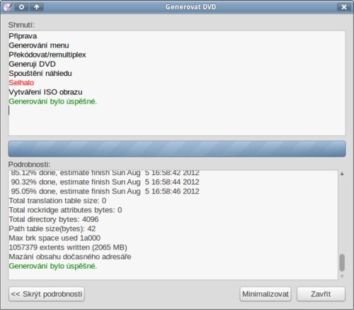 Generování DVD bylo v pořádku
