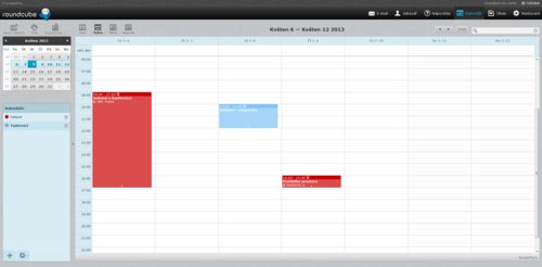 Webové rozhraní RoundCube s pluginy Kolab