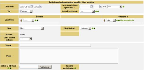 Ukážka upraveného štandardného rozhrania pomocou šablóny