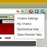 Ikona pro ovládání Xmarks v Google Chrome/Chromiu (klikněte levým tlačítkem myši)
