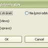 Možnosti výberu a nastavení, kde sa má zrušiť delenie slov