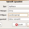 Vytvoření spouštěče programu GIMP (Ubuntu 8.10)