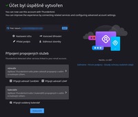 Nastavení účtu - Připojení služeb