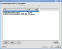 Expertní volby pro zvukovou kartu