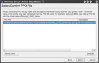 HP Device Manager - výběr ovladače tiskárny