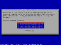 Výběr softwarovým balíků během instalace