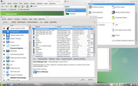 Ovládací centrum YaST a správa softwaru, verze pro Qt/KDE. Srovnejte s verzí pro GTK výše