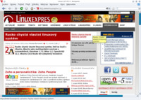 Úvodní stárnka LinuxEXPRESu vykreslená pomocí WebKitu