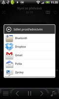 Sdílení v hudebním přehrávači