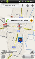 Výsledky z Google Maps na výraz restaurace v okolí