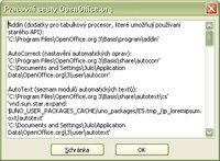 Okno so zobrazenými pracovnými cestami OpenOffice.org