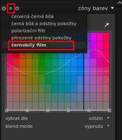 Vyberte prostřední kartu sytost a přemístěte čáru na dolní horizont, můžete ale využít i přednastavení