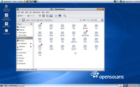 Nainstalovaný OpenSolaris a správce souborů s pohledem do kořenové složky