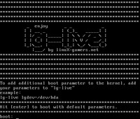 Úvodní obrazovka herního live DVD linuX-gamers.net